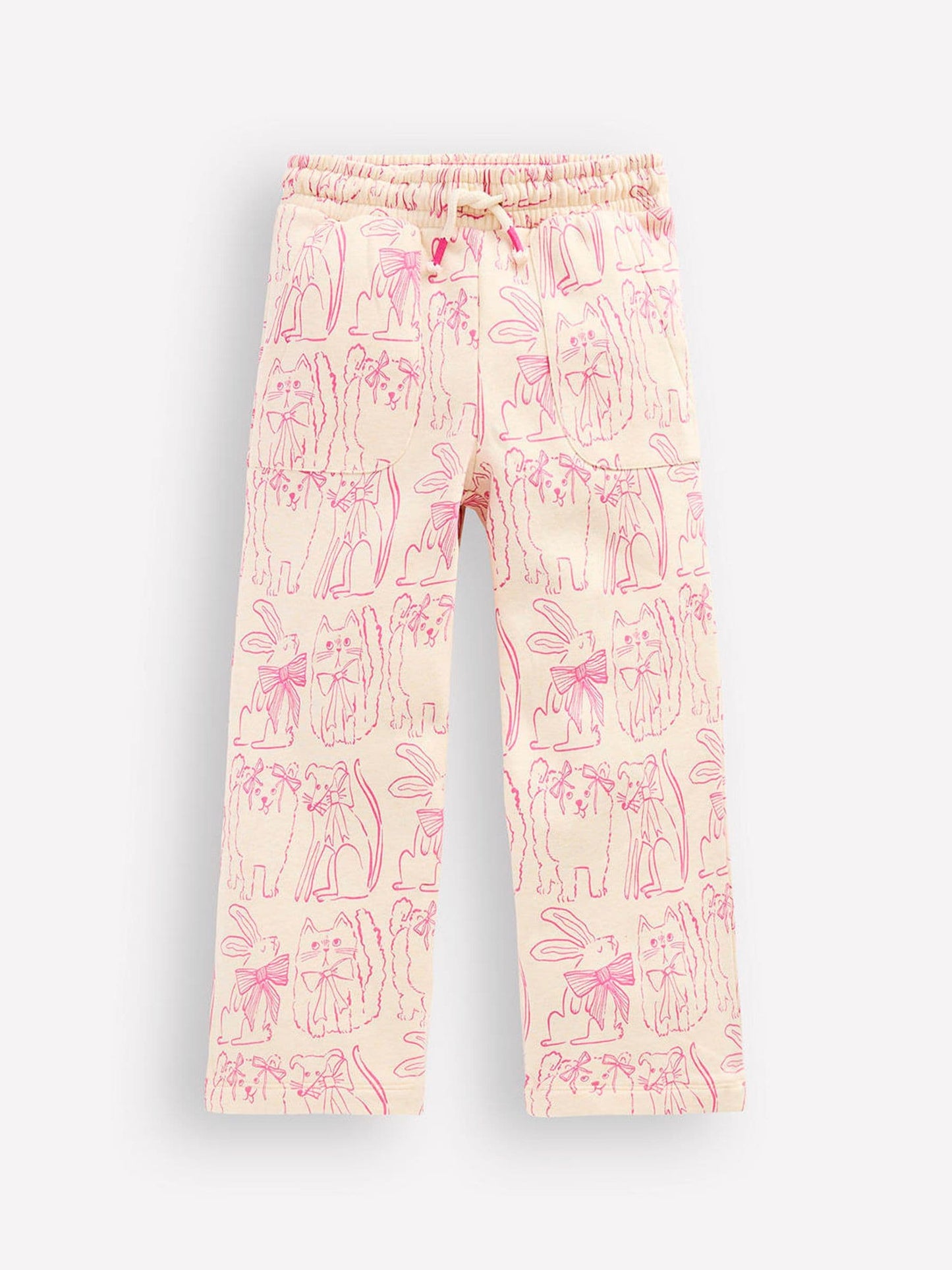 Boden Cream Wide Leg Printed Joggers image 4