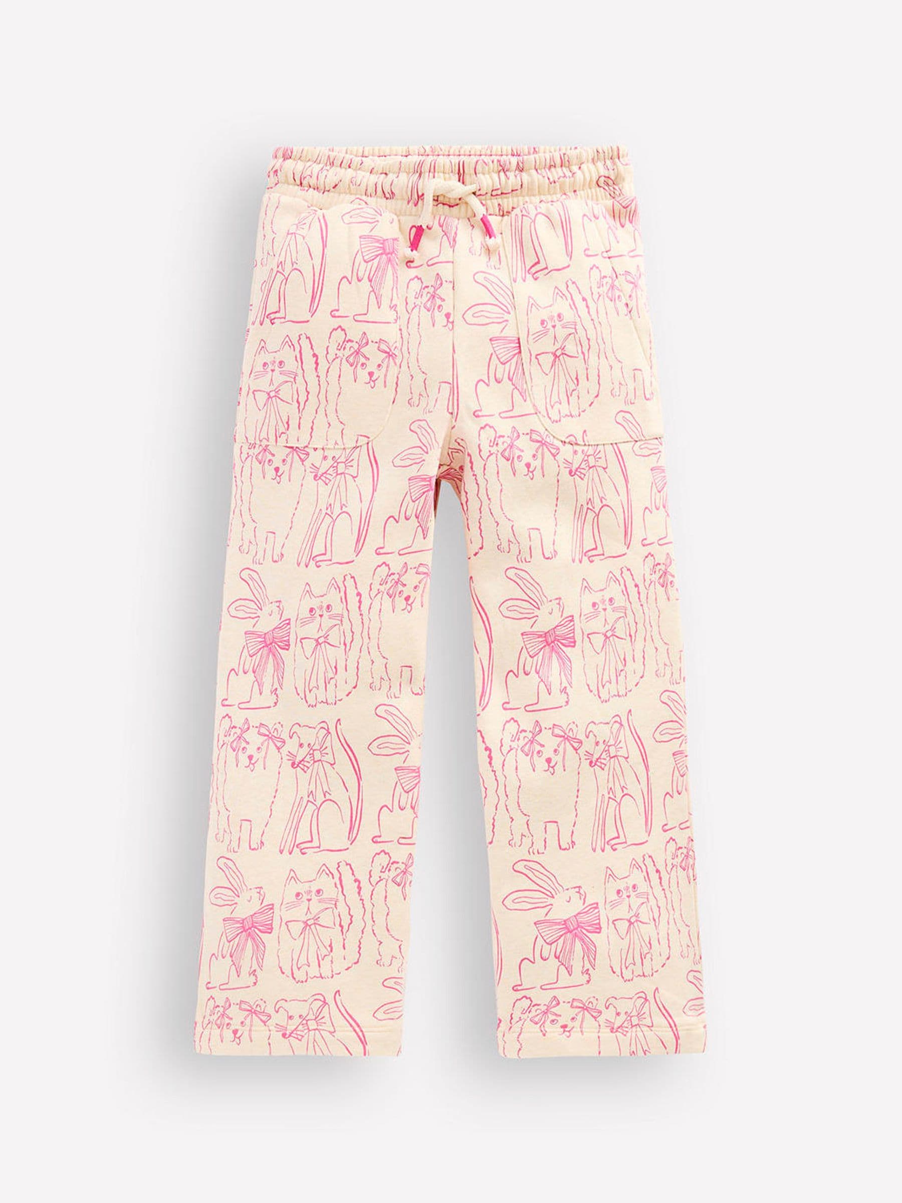 Boden Cream Wide Leg Printed Joggers image 4