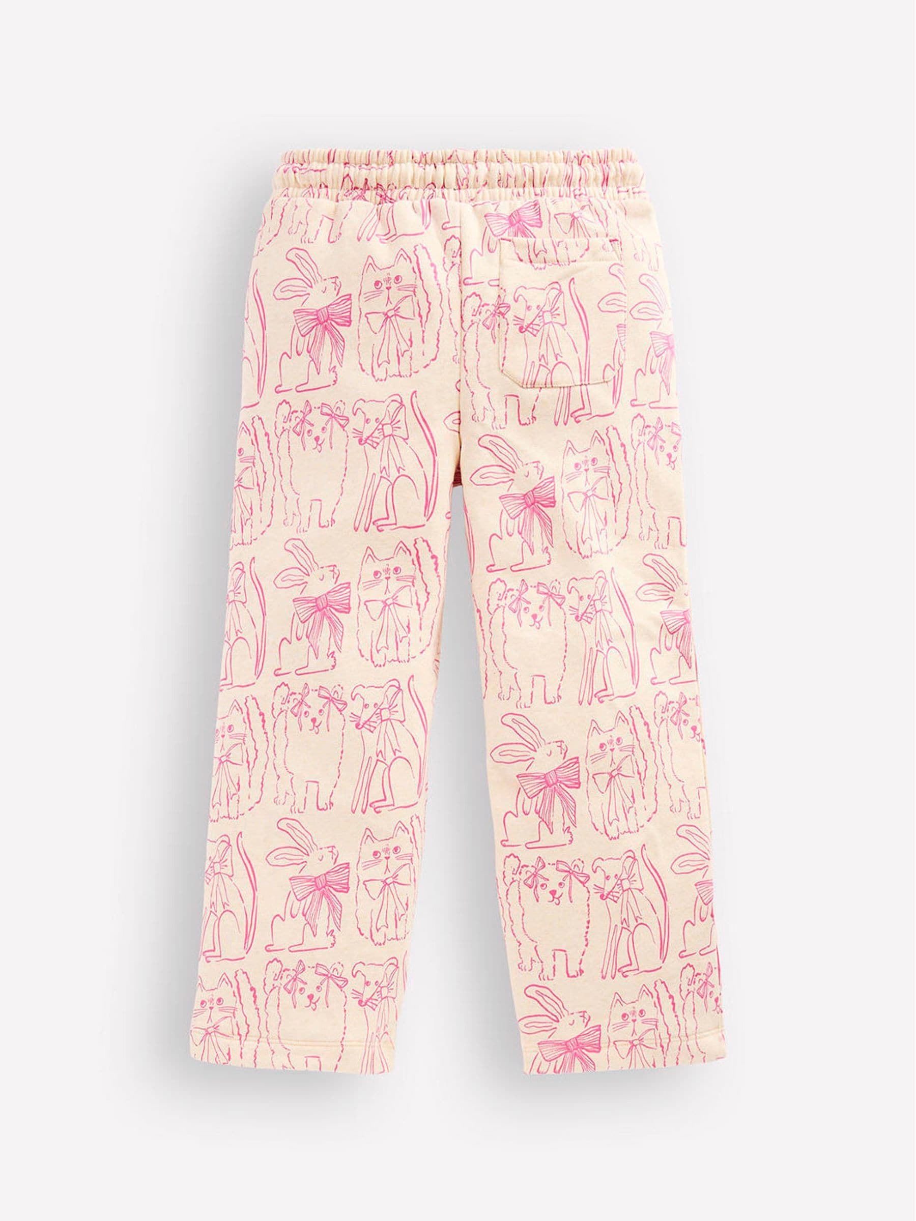Boden Cream Wide Leg Printed Joggers image 5