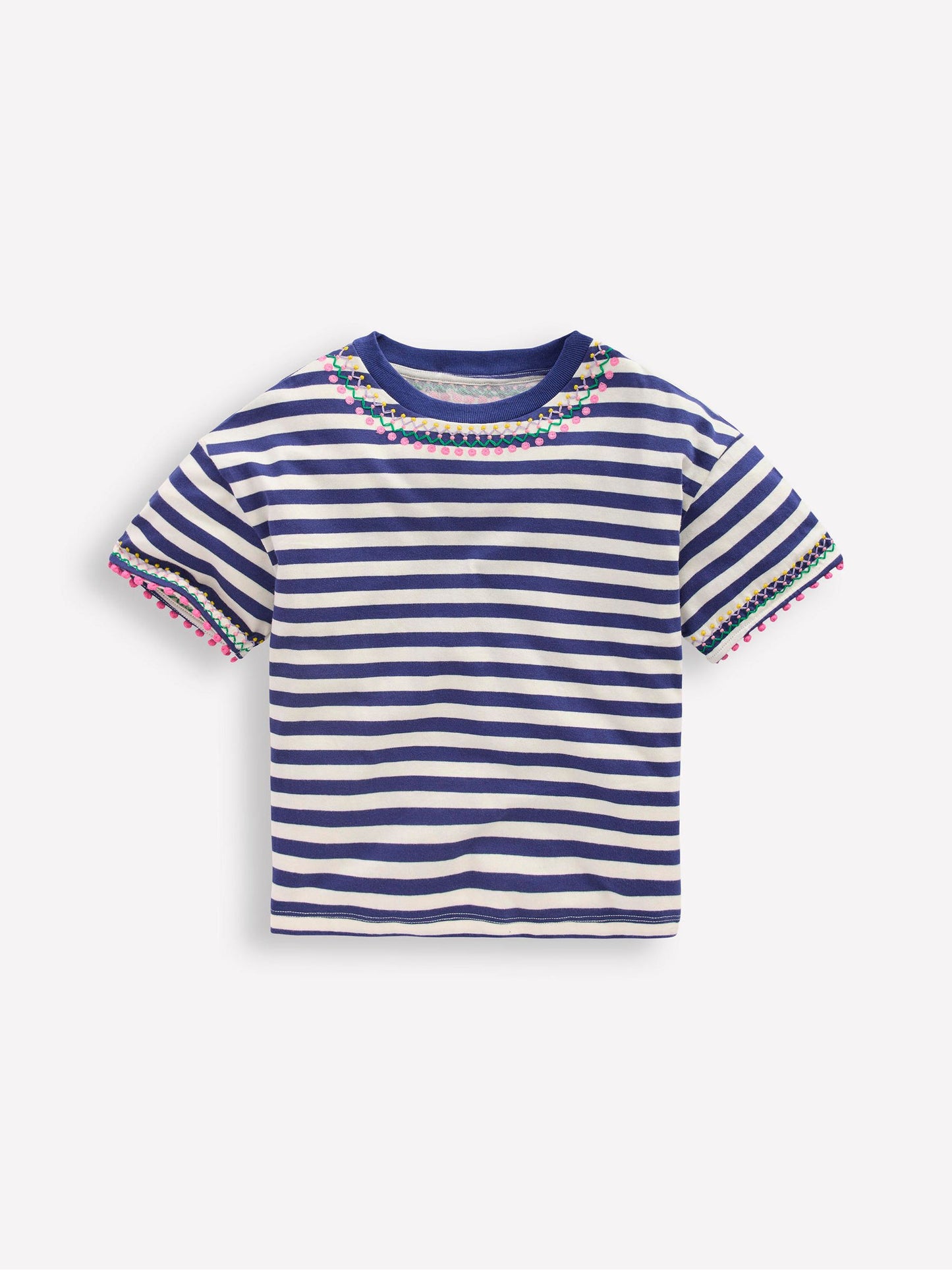 Boden Blue Relaxed Embroidered T-Shirt image 1