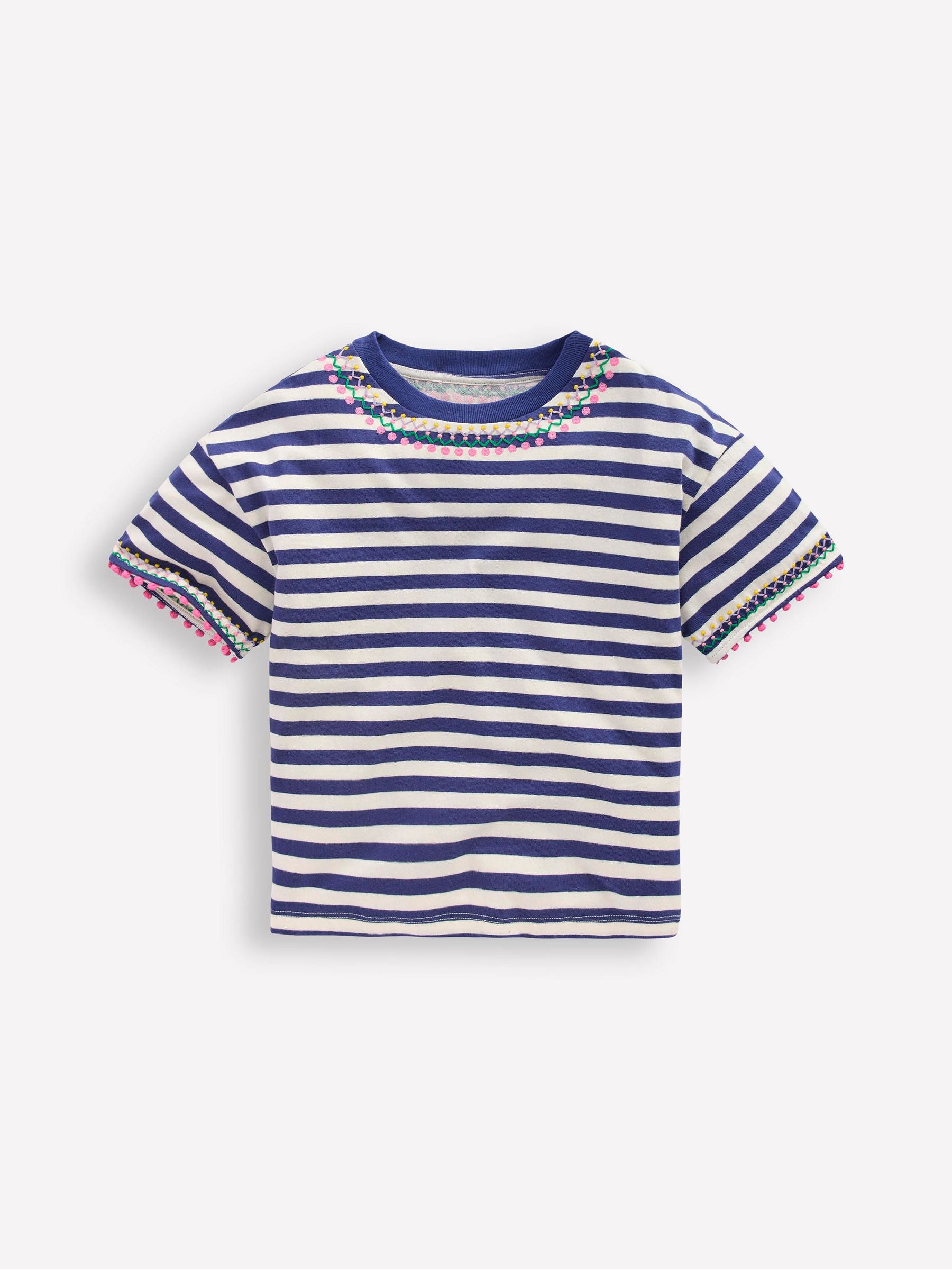 Boden Blue Relaxed Embroidered T-Shirt image 1