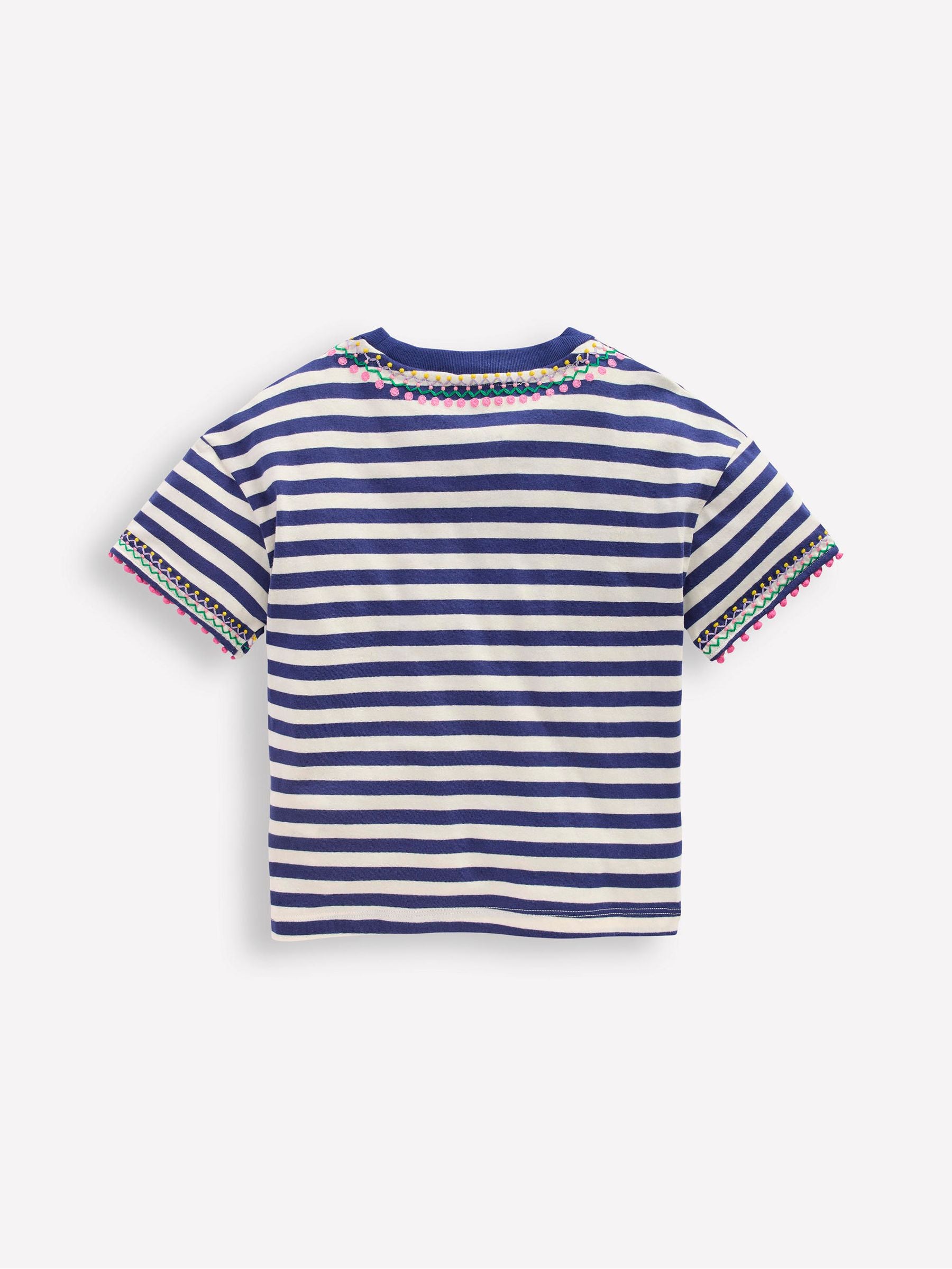 Boden Blue Relaxed Embroidered T-Shirt image 2