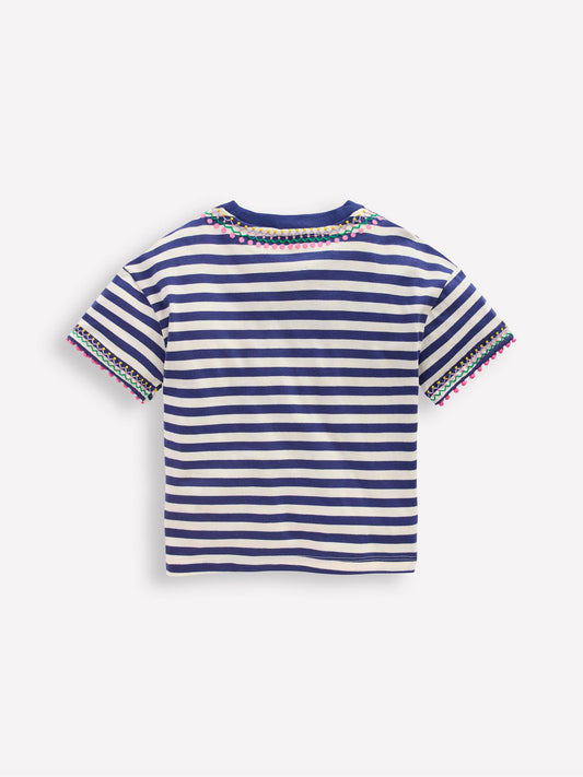 Boden Blue Relaxed Embroidered T-Shirt image 2