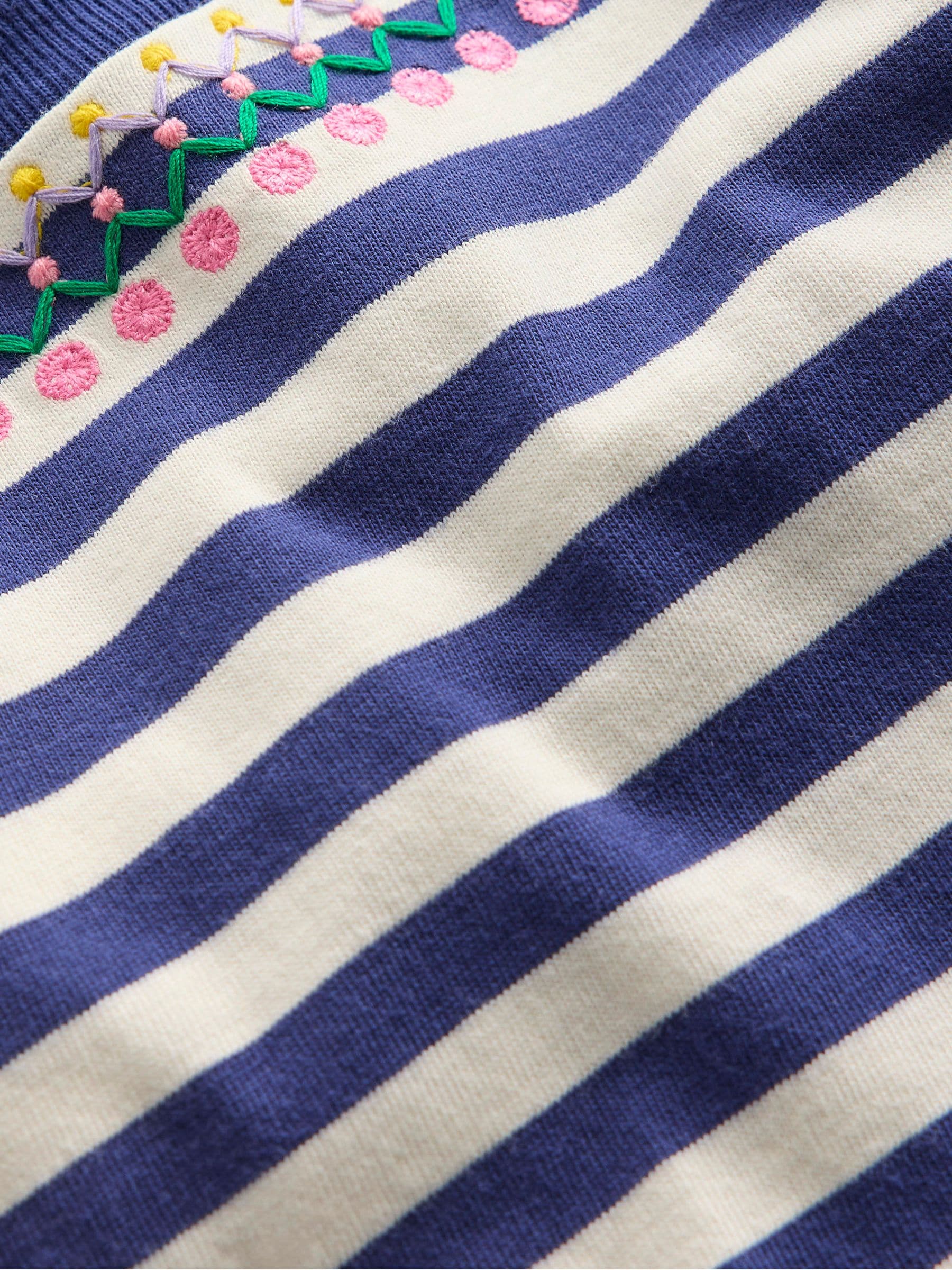 Boden Blue Relaxed Embroidered T-Shirt image 3
