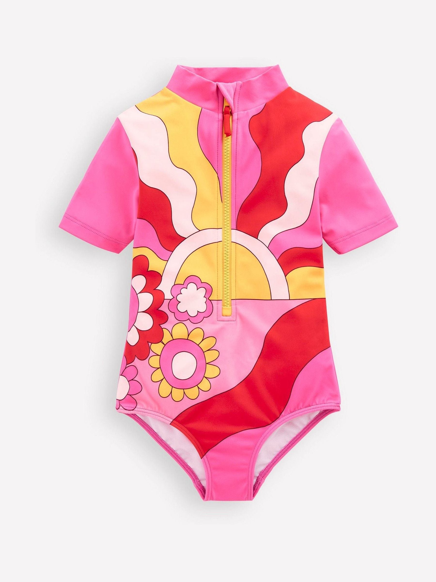 Boden Pink Short Sleeve Swimsuit image 1