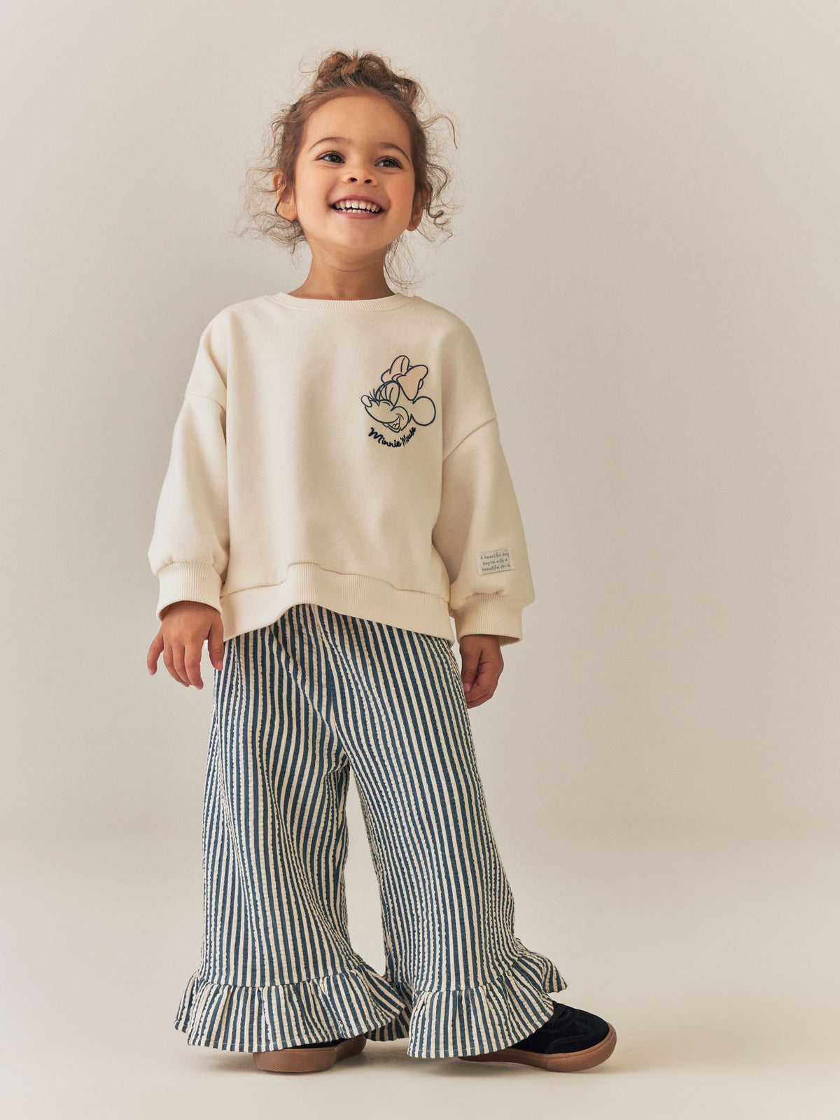 Cream Minnie Sweatshirt & Wide Leg Set (6mths-7yrs) - image 1
