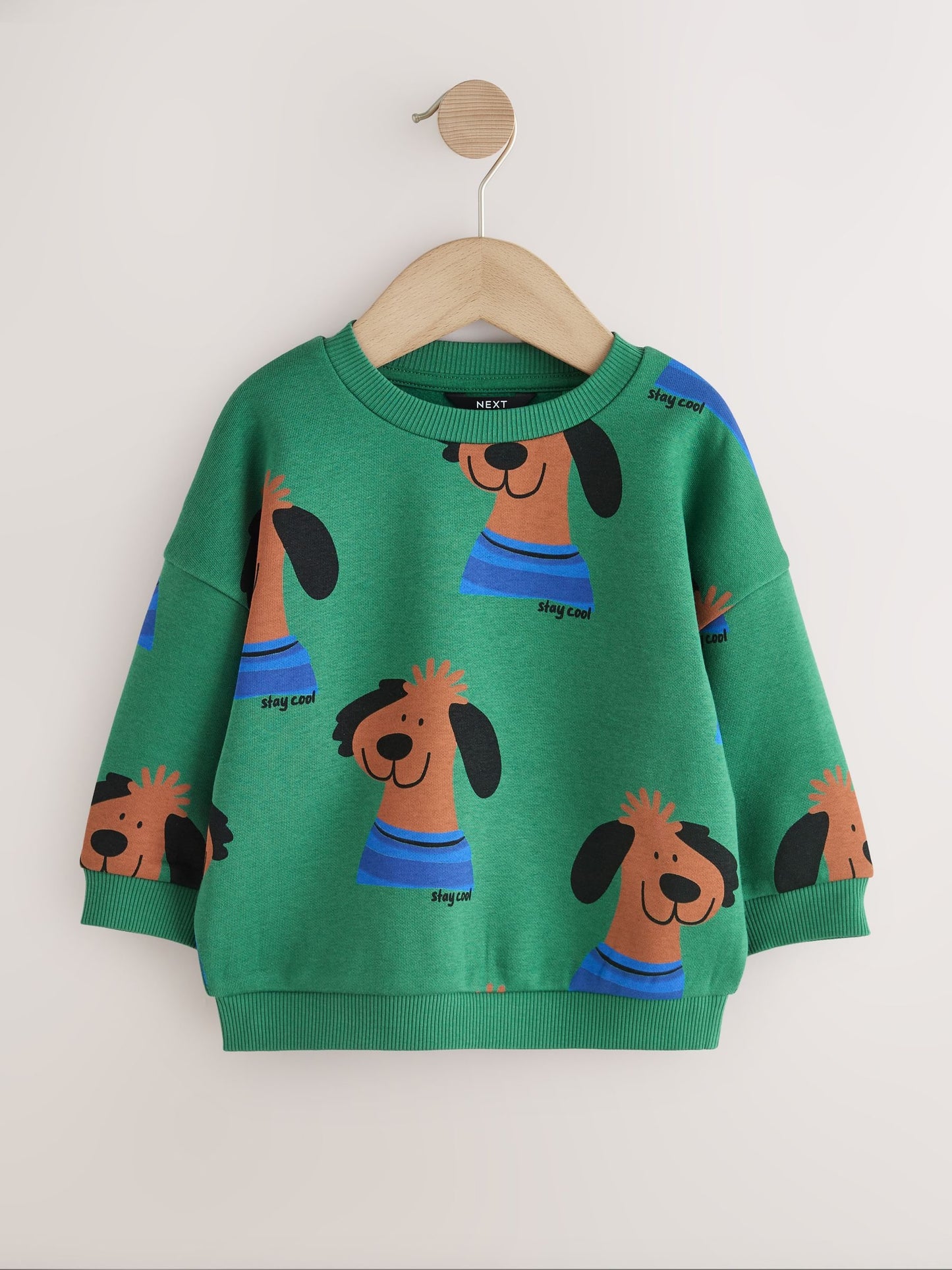 Dsiney Kidz - Green All Over Printed Crew Neck Sweat Top (3mths-7yrs) image 1