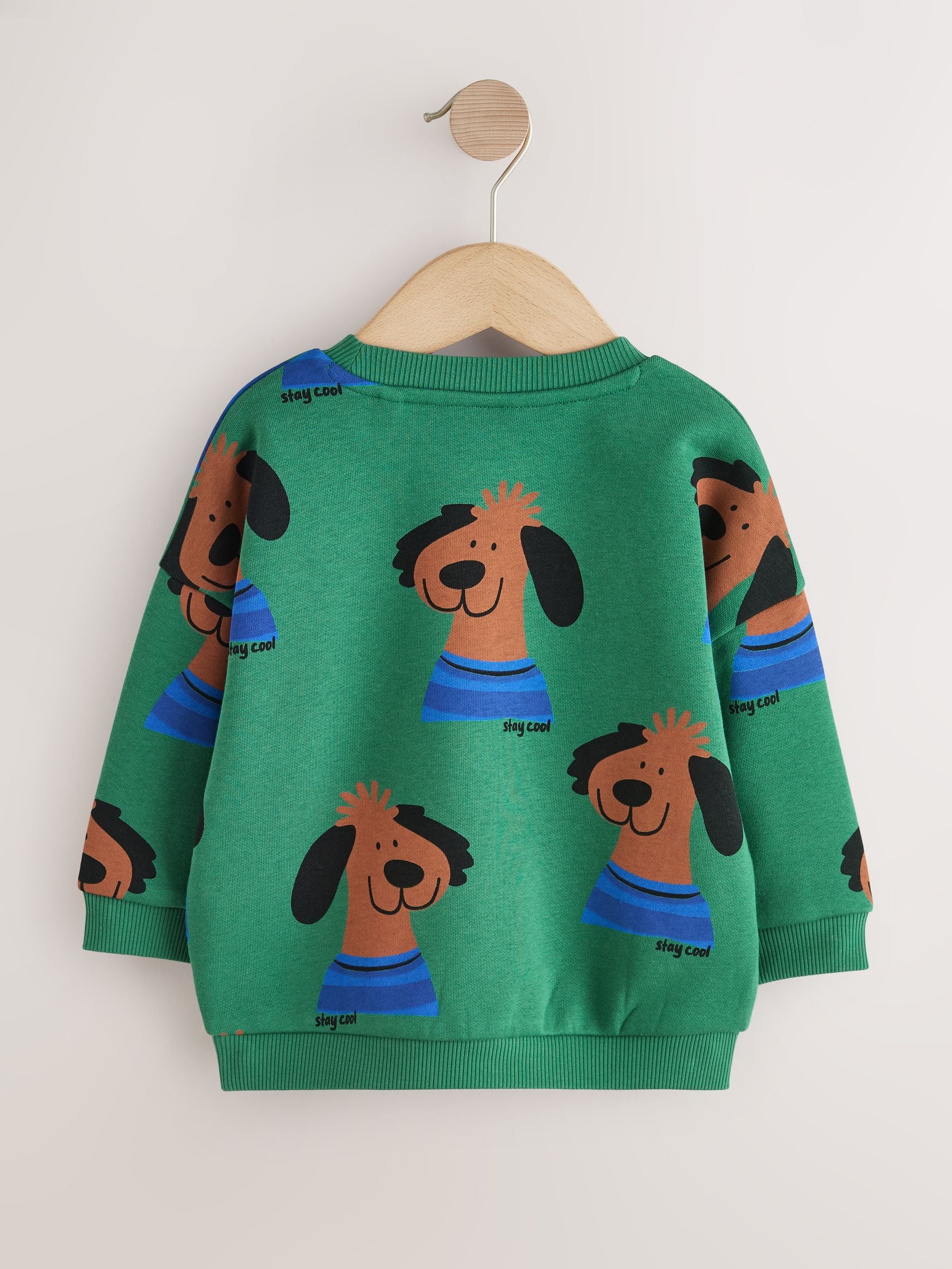 Dsiney Kidz - Green All Over Printed Crew Neck Sweat Top (3mths-7yrs) image 2