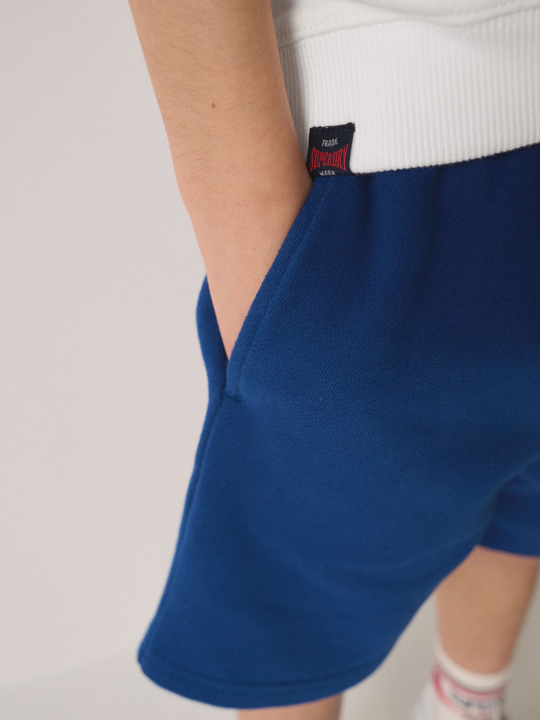 Superdry White/Blue Sweat Top and Shorts Set image 4