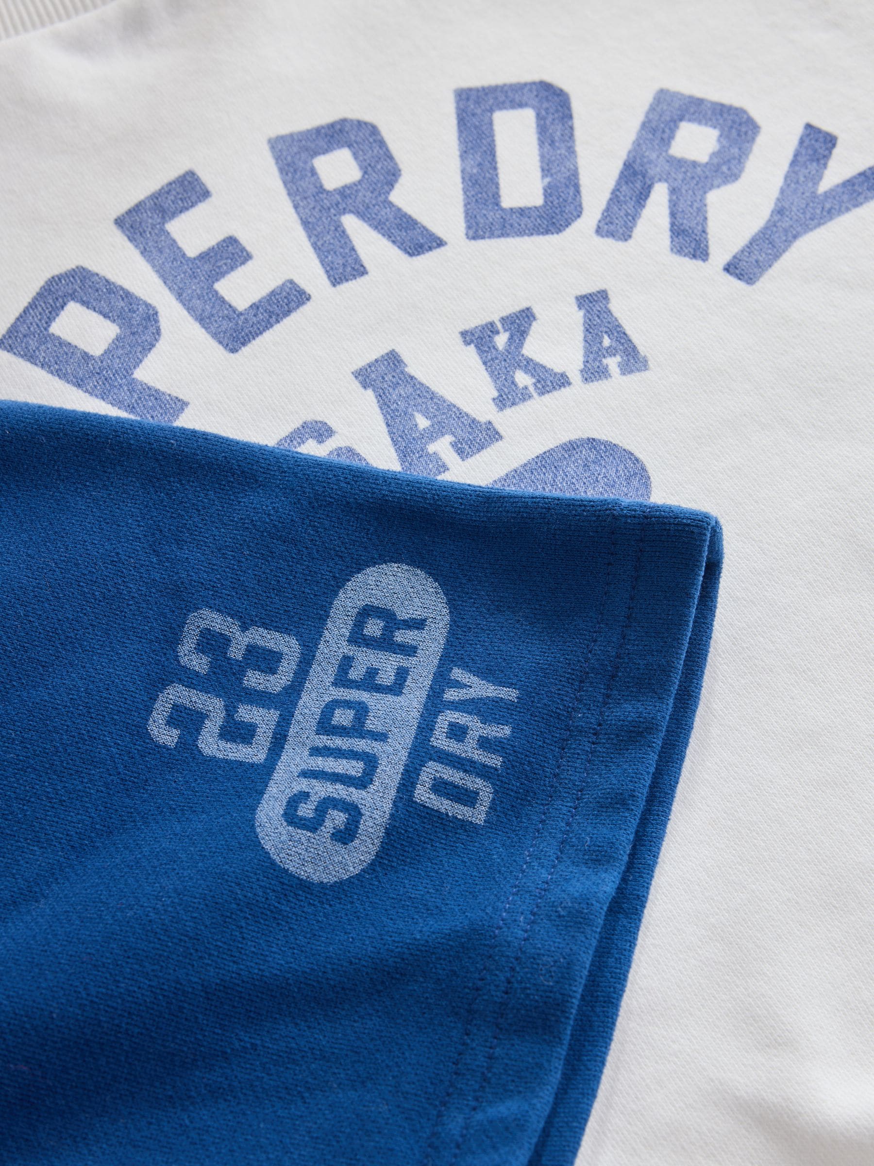 Superdry White/Blue Sweat Top and Shorts Set image 7