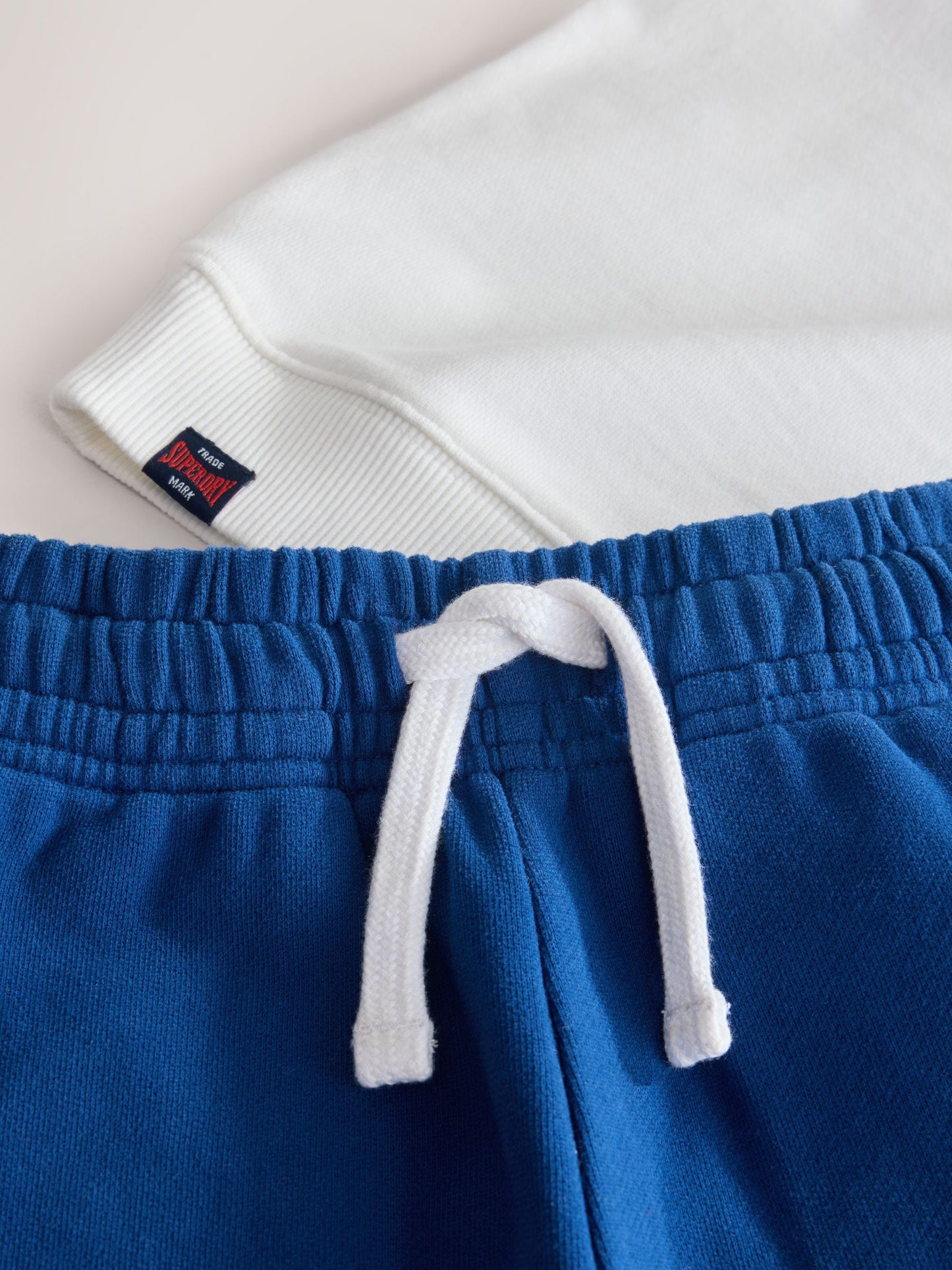 Superdry White/Blue Sweat Top and Shorts Set image 8