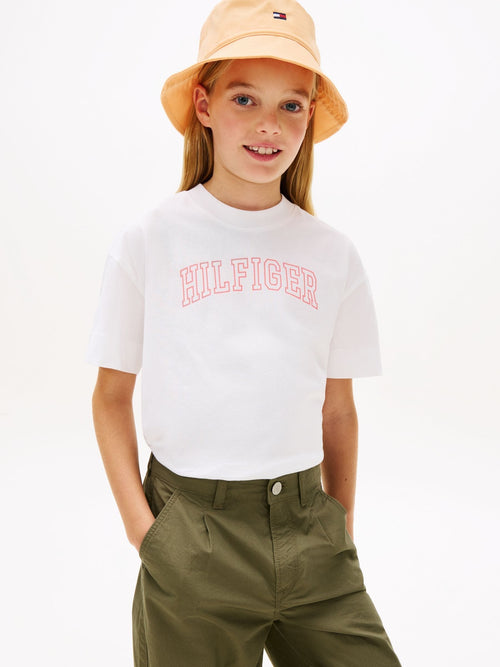 Tommy Hilfiger White Logo Jersey Crew Neck T-Shirt image 1