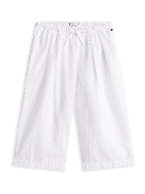 Tommy Hilfiger White Seersucker Drawstring Culottes image 1
