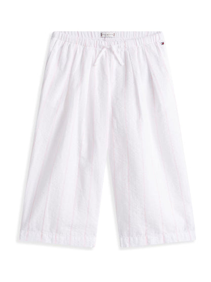 Tommy Hilfiger White Seersucker Drawstring Culottes image 1