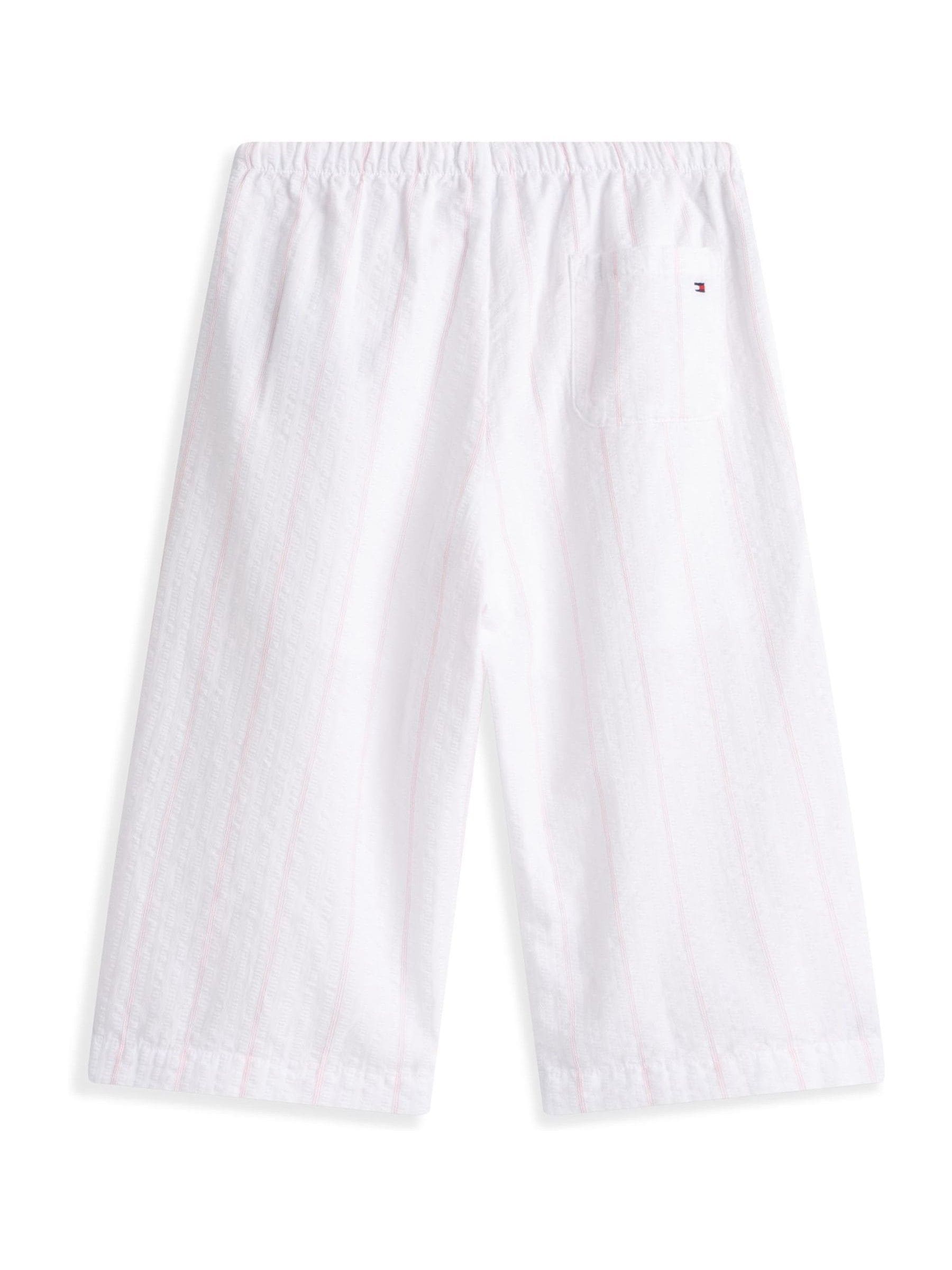 Tommy Hilfiger White Seersucker Drawstring Culottes image 2