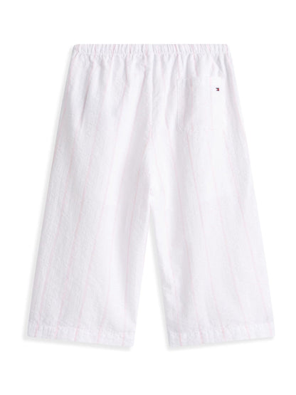 Tommy Hilfiger White Seersucker Drawstring Culottes image 2