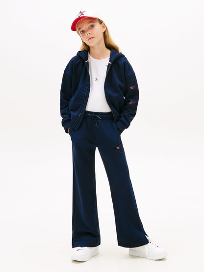 Tommy Hilfiger Blue Diamanté Star Flag Wide Leg Joggers image 2