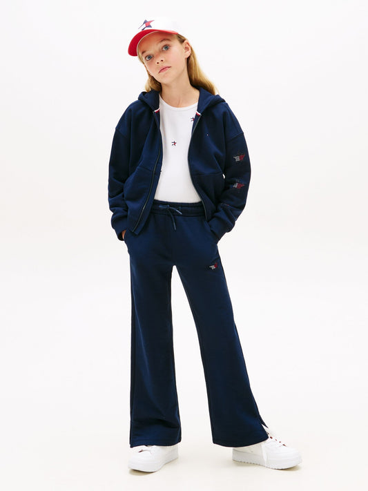 Tommy Hilfiger Blue Diamanté Star Flag Wide Leg Joggers image 2