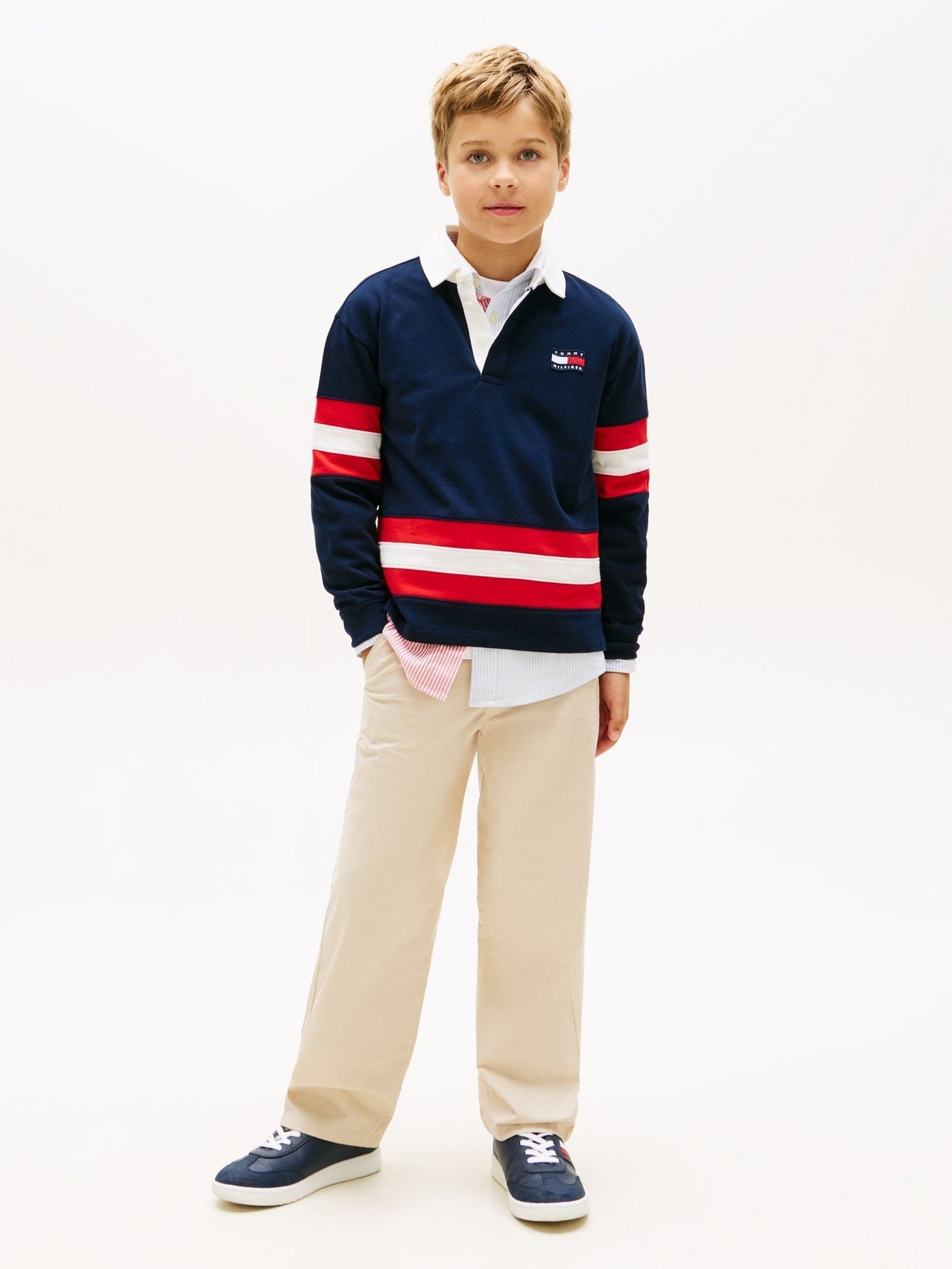 Dsiney Kidz - Tommy Hilfiger Blue Back Graphic Long Sleeve Polo Shirt image 2