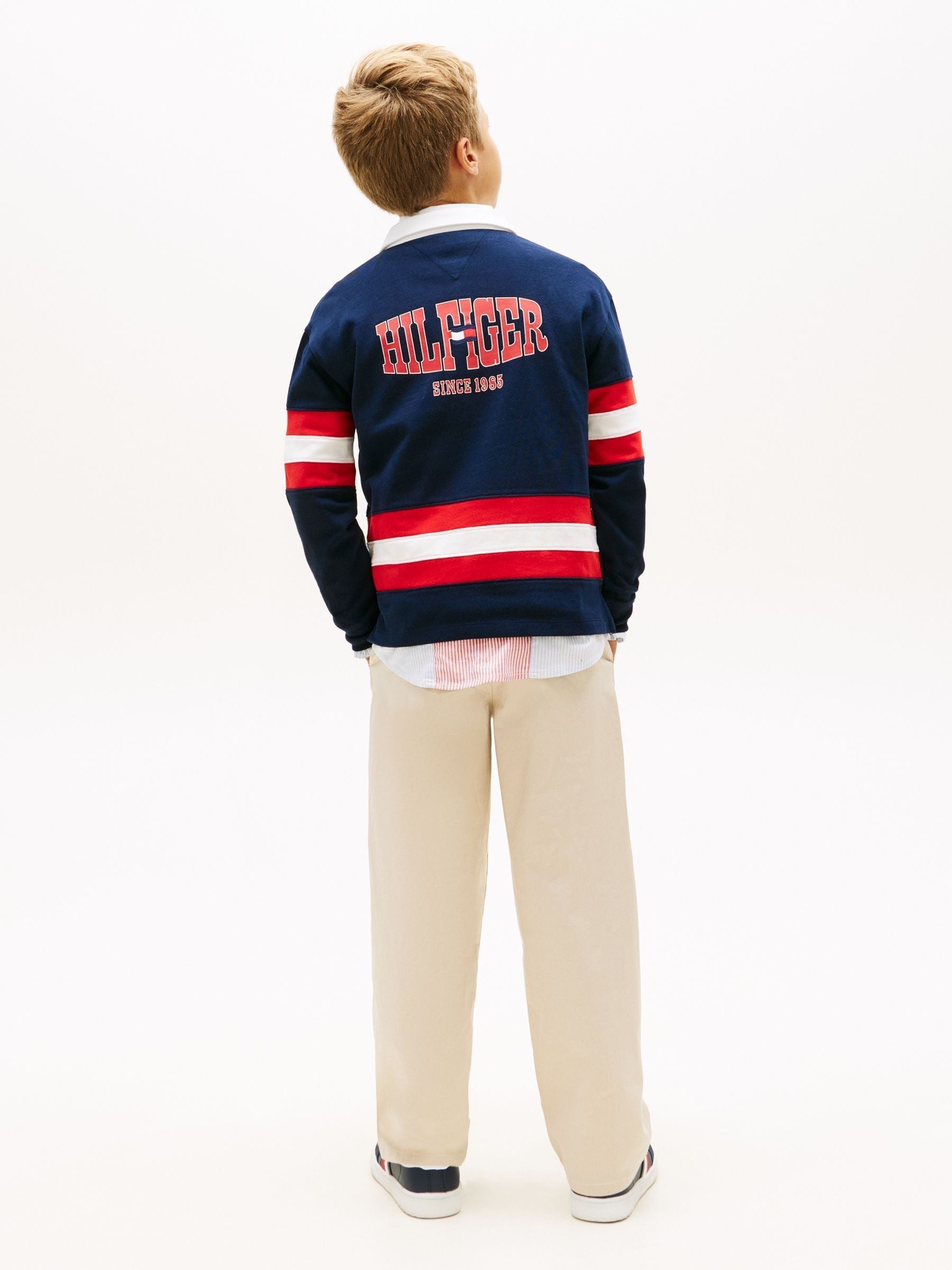 Dsiney Kidz - Tommy Hilfiger Blue Back Graphic Long Sleeve Polo Shirt image 3