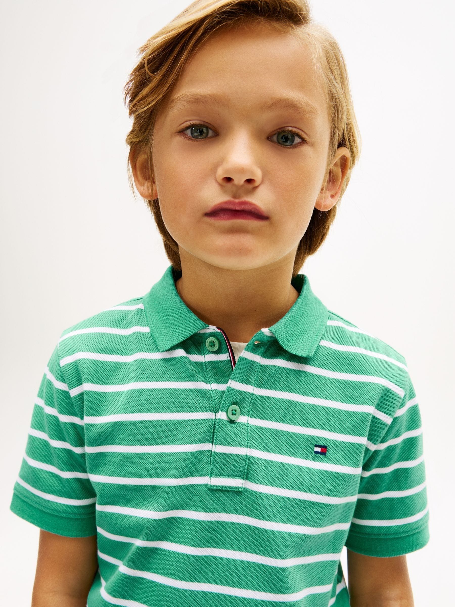 Dsiney Kidz - Tommy Hilfiger Green Essential Regular Fit Signature Polo Shirt image 4