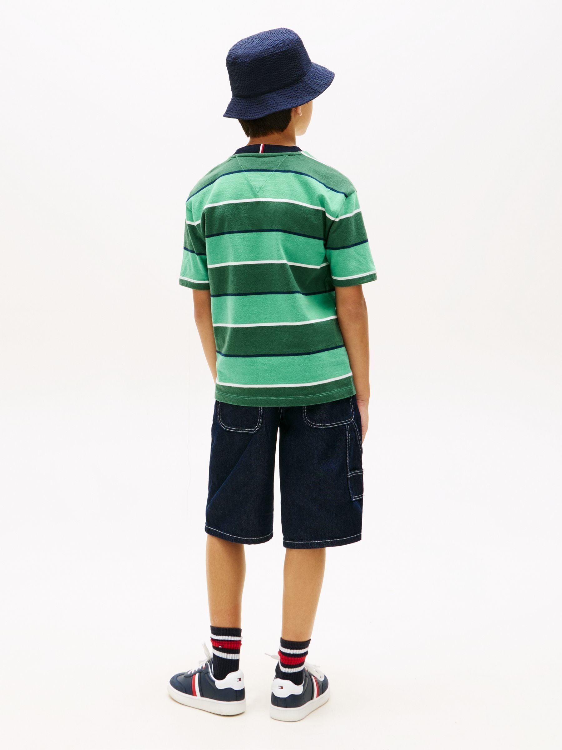 Tommy Hilfiger Green Rugby Stripe Peached Jersey T-Shirt image 3