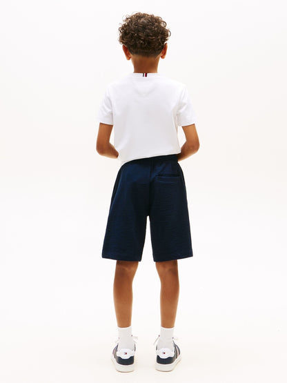 Dsiney Kidz - Tommy Hilfiger Blue Jersey Seersucker Sweat Shorts image 3
