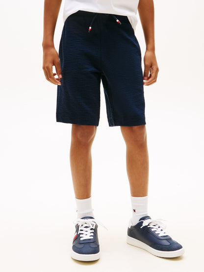 Dsiney Kidz - Tommy Hilfiger Blue Jersey Seersucker Sweat Shorts image 1