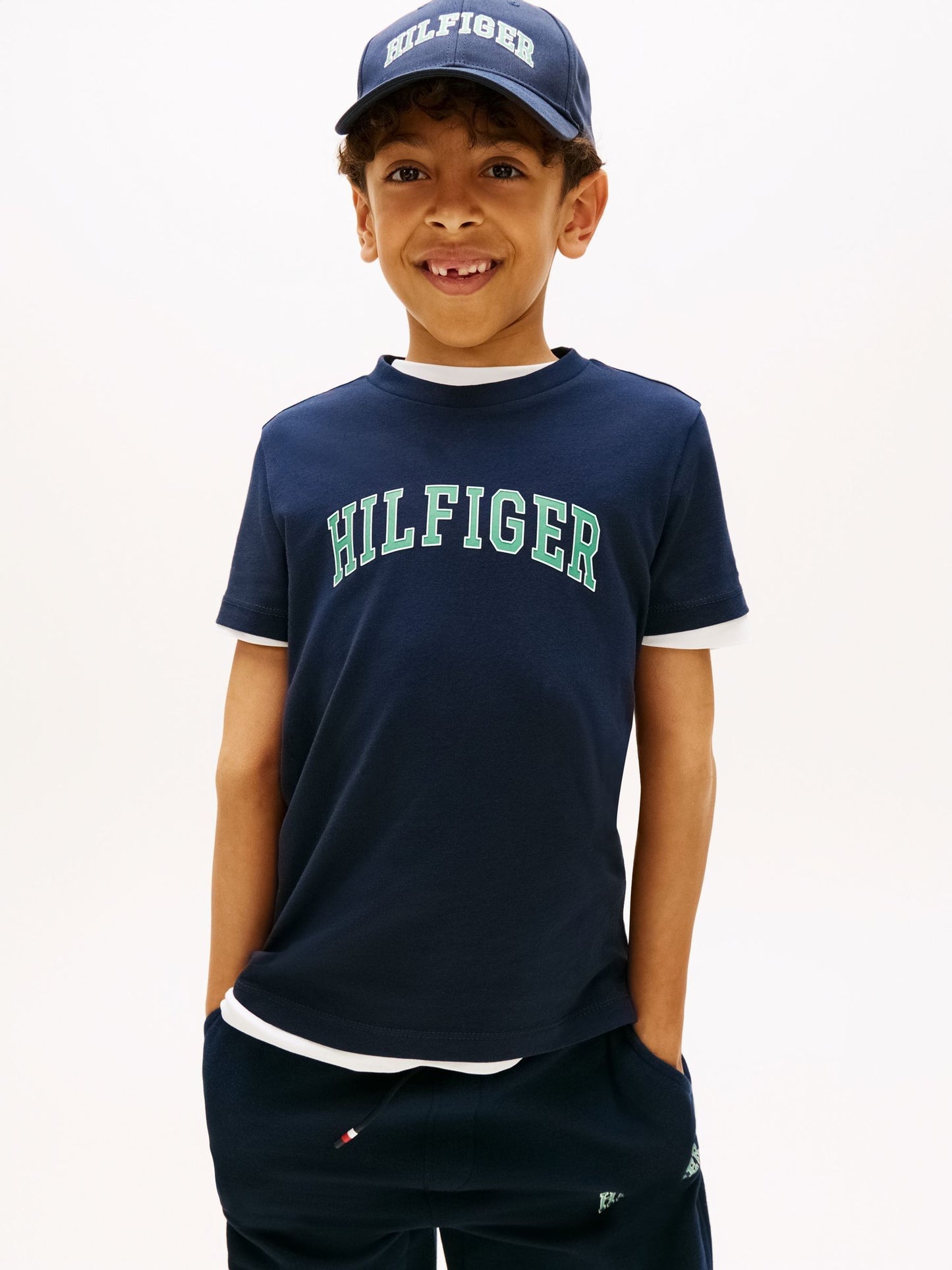Tommy Hilfiger Blue Logo Crew Neck Jersey T-Shirt image 1