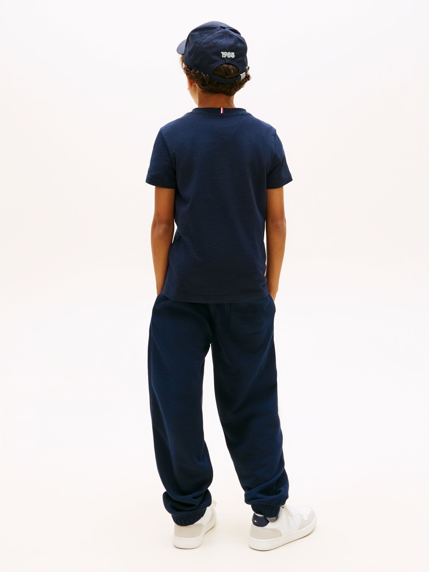 Tommy Hilfiger Blue Logo Crew Neck Jersey T-Shirt image 3