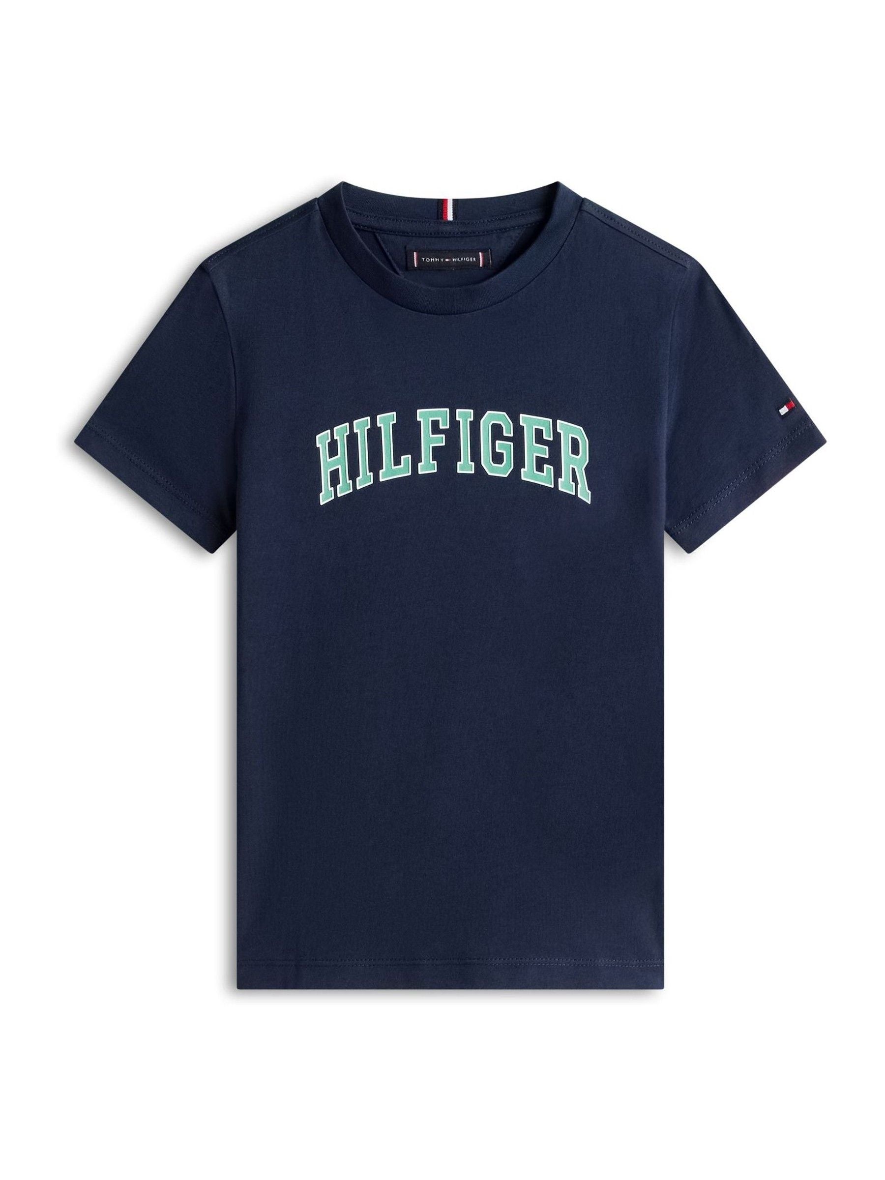 Tommy Hilfiger Blue Logo Crew Neck Jersey T-Shirt image 5