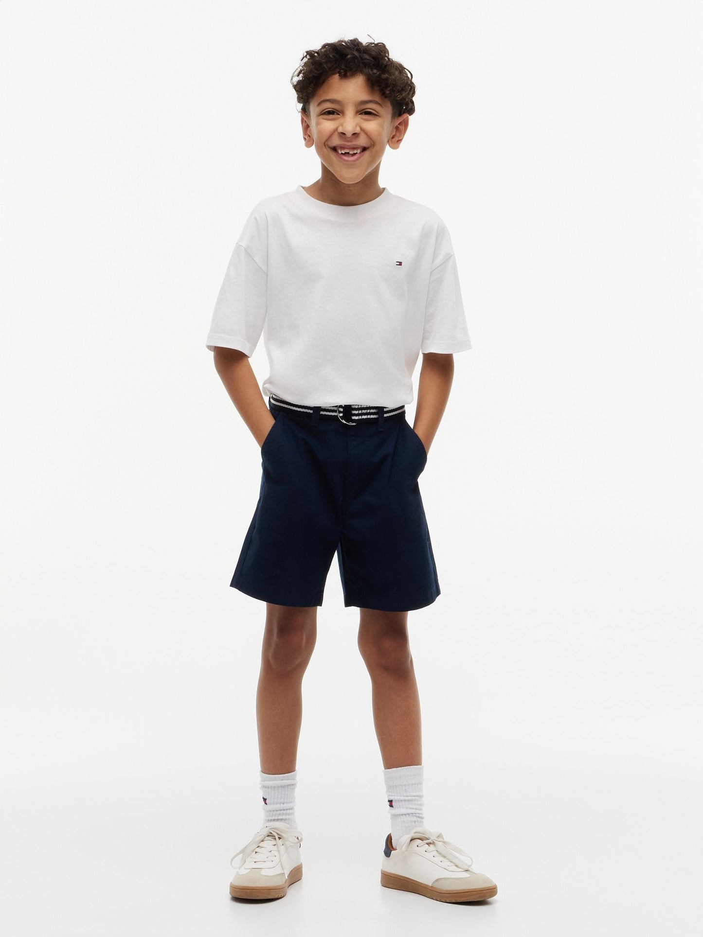 Tommy Hilfiger Blue Essential Signature Belt Loose Chino Shorts image 1