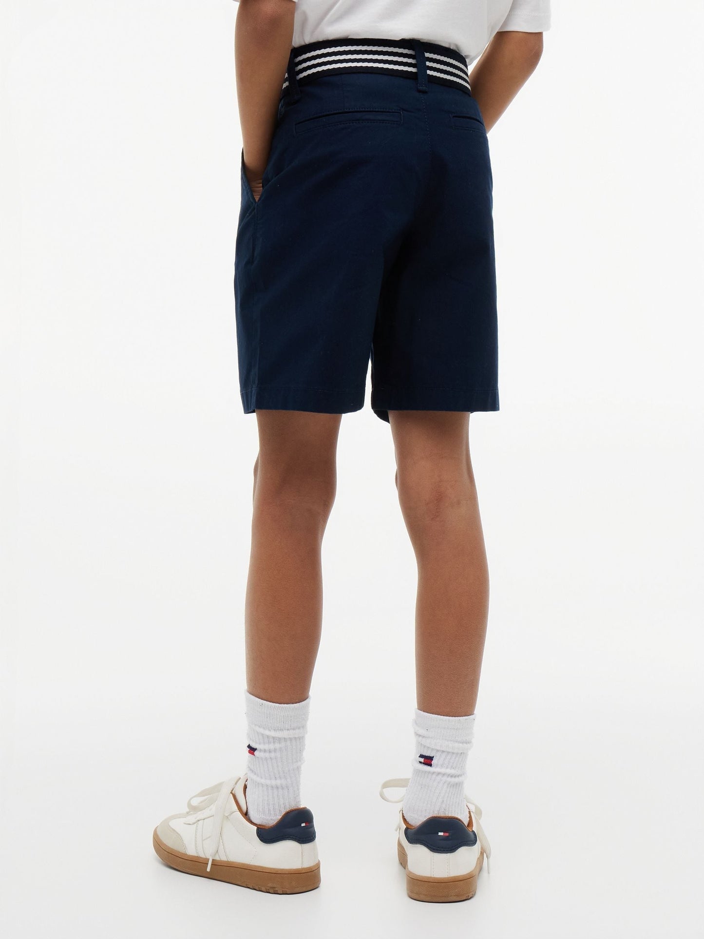 Tommy Hilfiger Blue Essential Signature Belt Loose Chino Shorts image 3