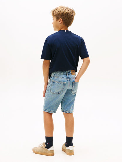 Dsiney Kidz - Tommy Hilfiger Blue Faded Regular Straight Leg Denim Shorts image 3