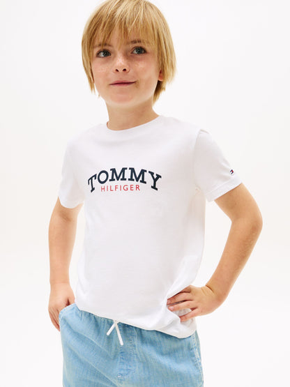 Tommy Hilfiger White Logo Crew Neck Jersey T-Shirt image 1