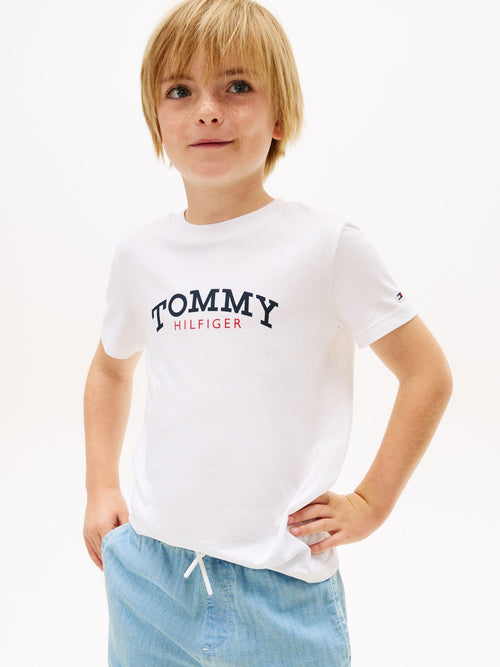 Tommy Hilfiger White Logo Crew Neck Jersey T-Shirt image 1