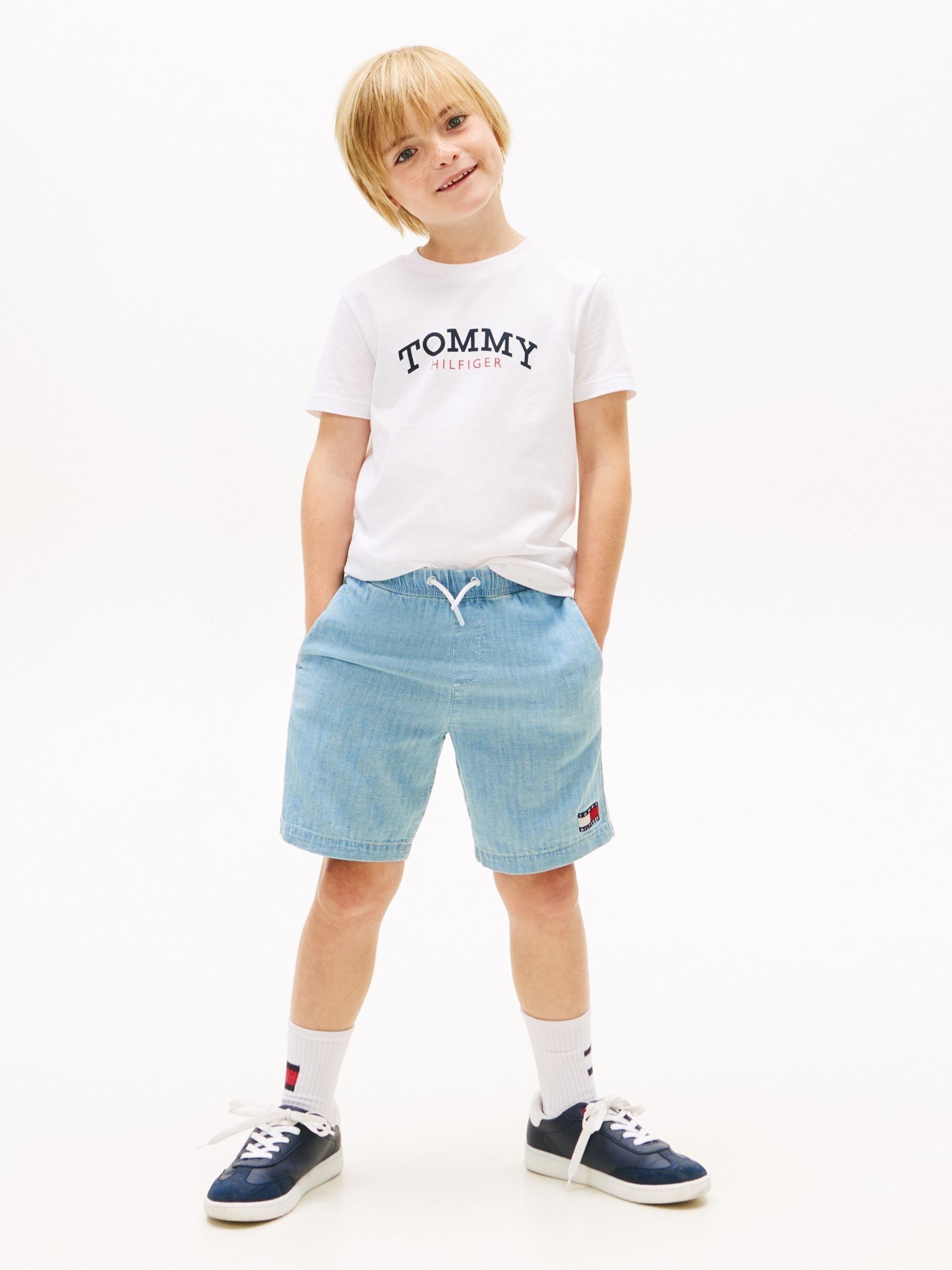 Tommy Hilfiger White Logo Crew Neck Jersey T-Shirt image 2
