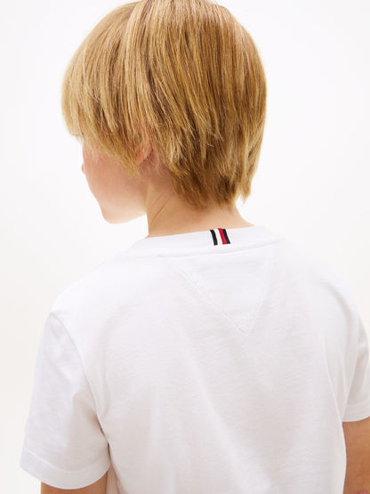 Tommy Hilfiger White Logo Crew Neck Jersey T-Shirt image 4