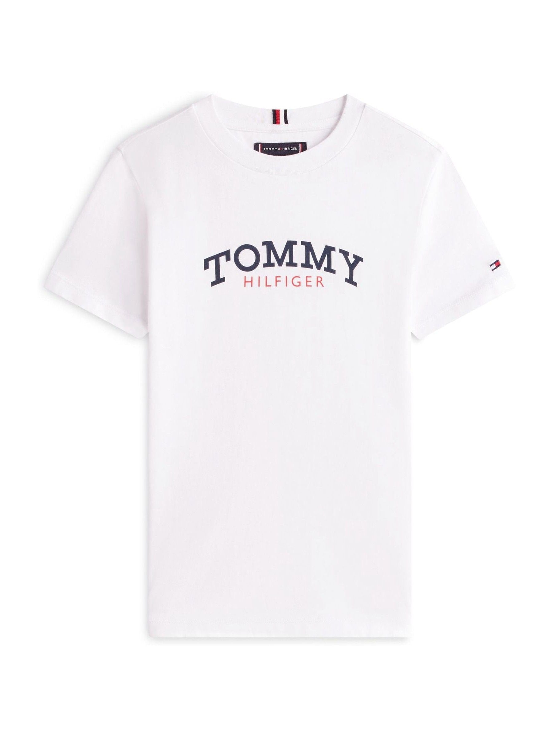 Tommy Hilfiger White Logo Crew Neck Jersey T-Shirt image 5