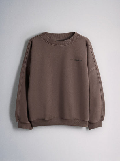 The Set 4 Piece Washed Quarter Zip Crew Neck Joggers Set Brown - image 3