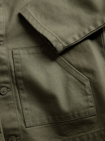The Set 3 Piece Set Twill Shacket and Trousers with T-Shirt Green/Black - image 6