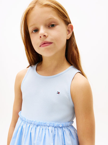 Tommy Hilfiger Light Blue Broderie Anglaise Sleeveless Dress image 4