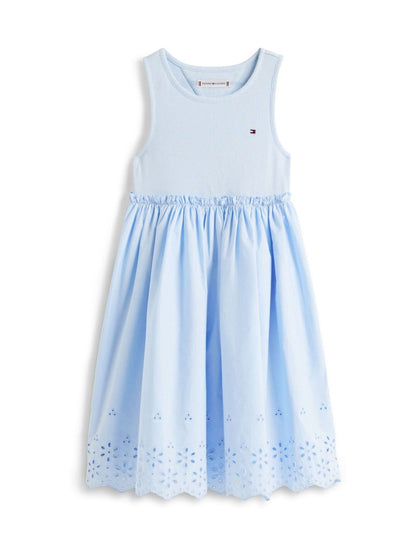 Tommy Hilfiger Light Blue Broderie Anglaise Sleeveless Dress image 5