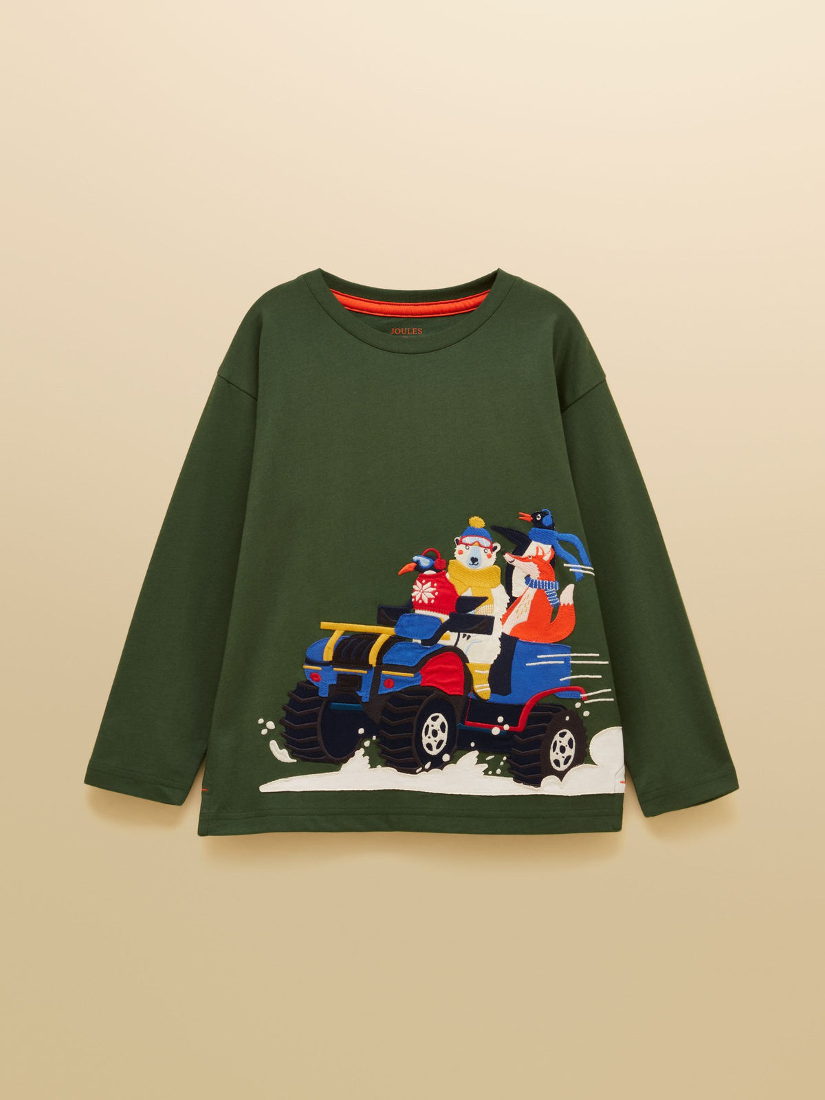 Joules Boys' Finlay Green Long Sleeve Applique Graphic T-Shirt - image 1