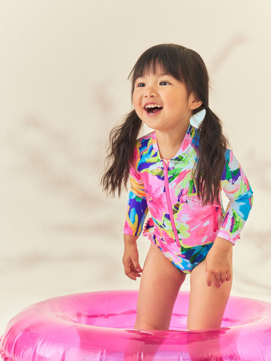 Dsiney Kidz - Bright Tropical Sunsafe Long Sleeve Swimsuit (3mths-7yrs) image 1
