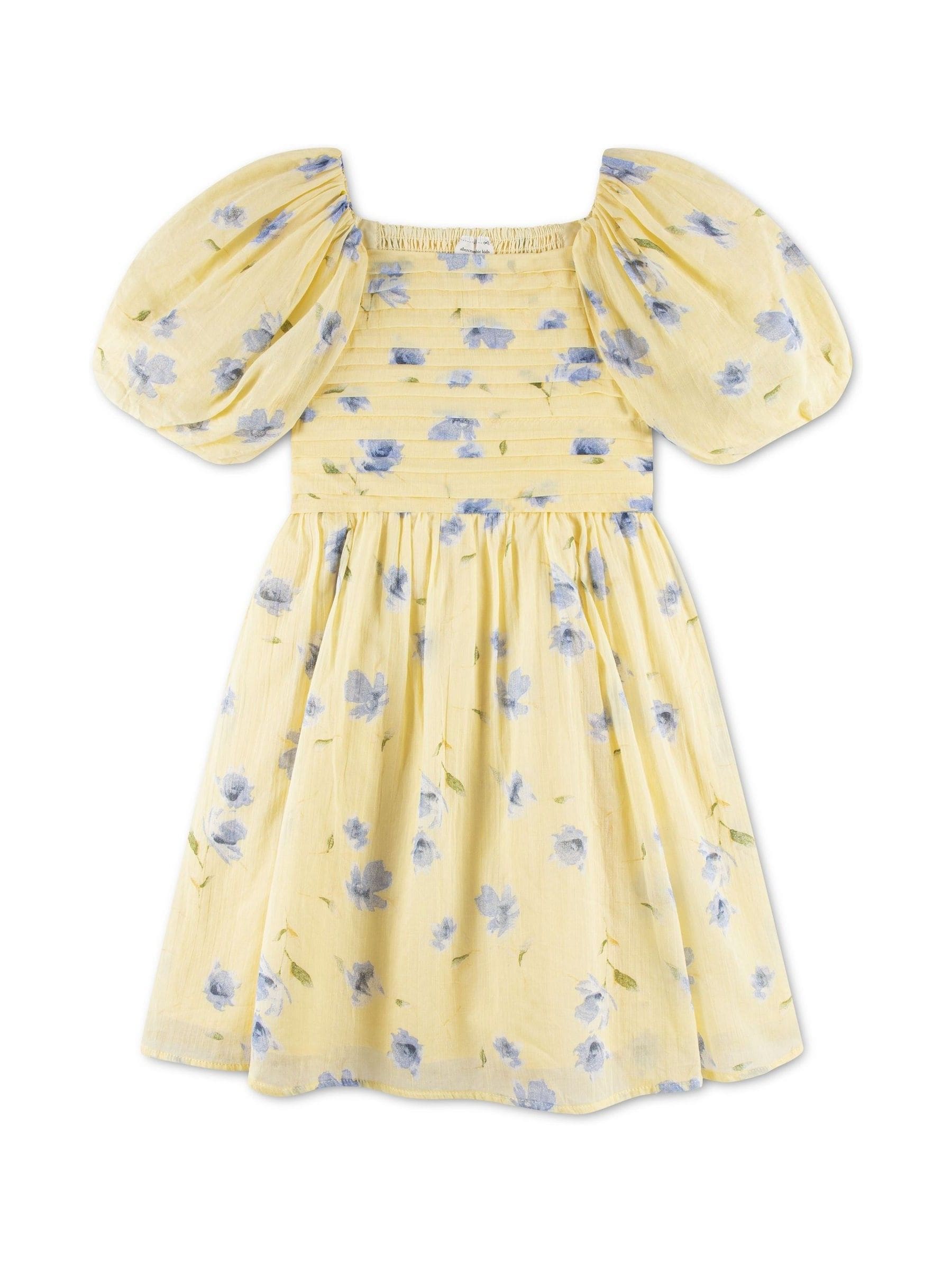 Abercrombie & Fitch Yellow Emerson Gauze Puff Sleeve Dress image 1