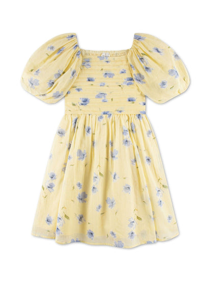 Abercrombie & Fitch Yellow Emerson Gauze Puff Sleeve Dress image 1