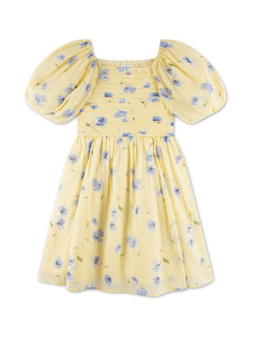 Abercrombie & Fitch Yellow Emerson Gauze Puff Sleeve Dress image 1
