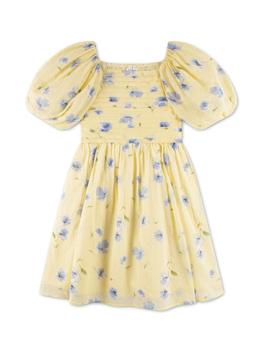Abercrombie & Fitch Yellow Emerson Gauze Puff Sleeve Dress image 1
