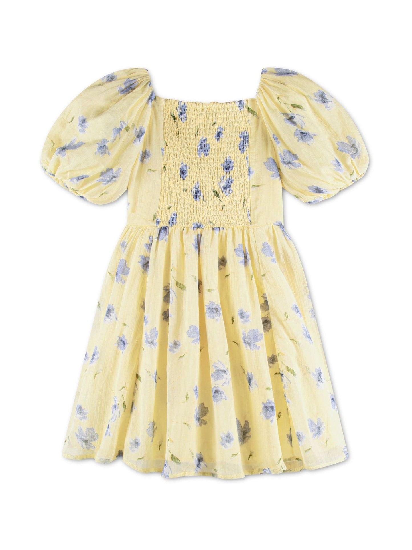 Abercrombie & Fitch Yellow Emerson Gauze Puff Sleeve Dress image 2
